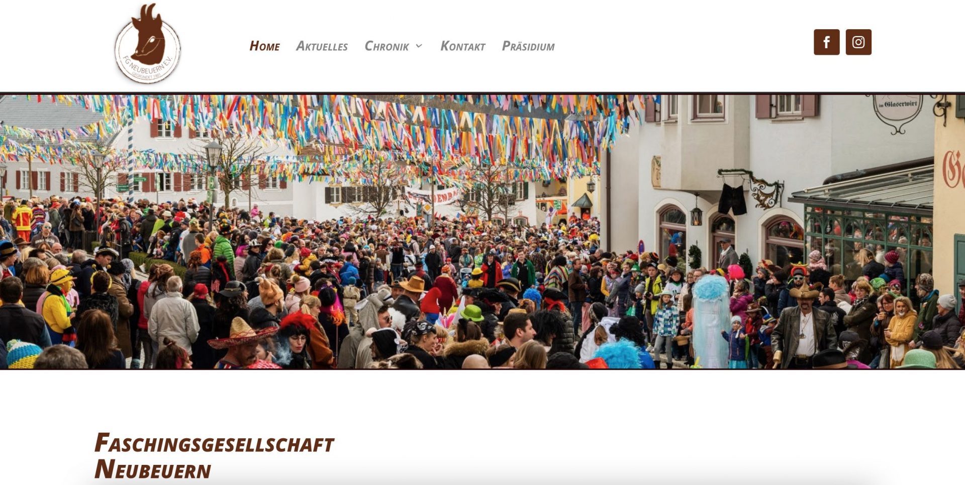 WordPress-Website Faschingsgesellschaft Neubeuern – Webdesign von ROWE IT-Solutions