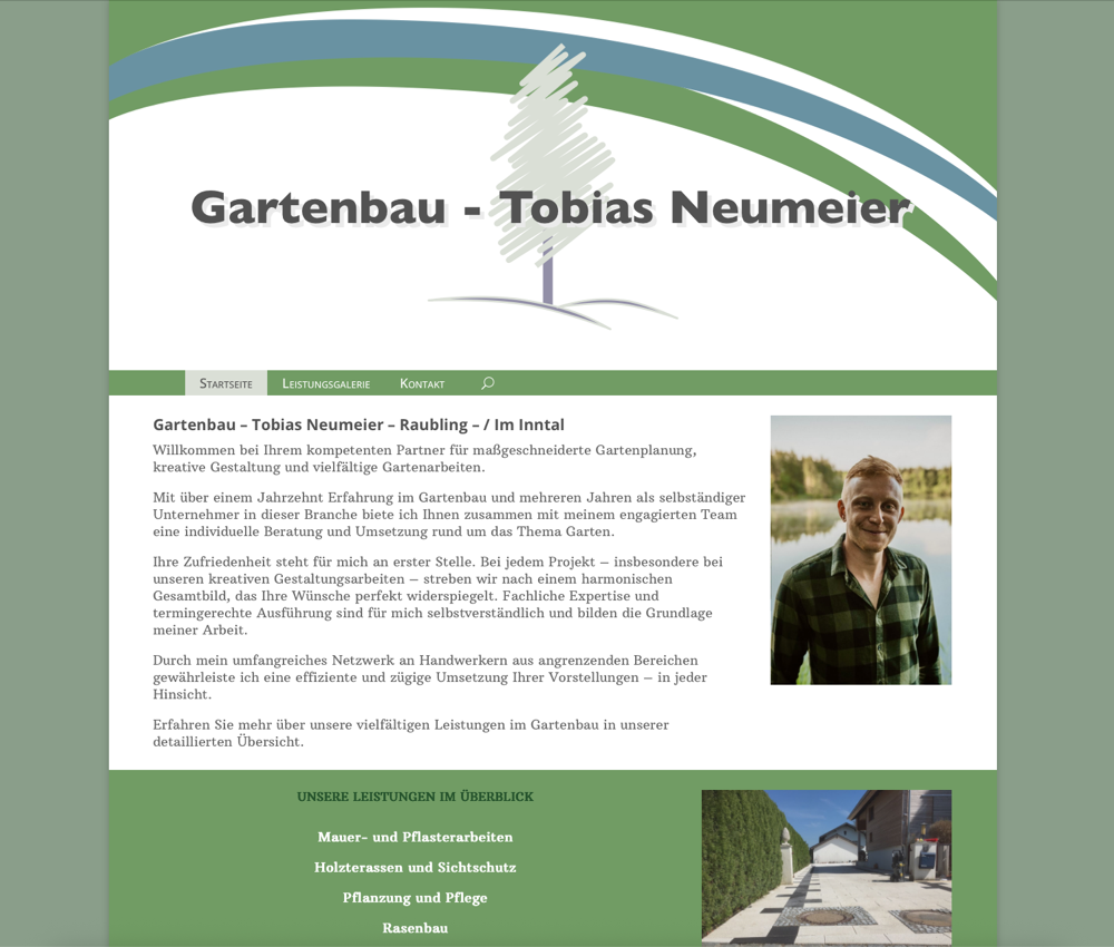 WordPress-Website Gartenbau Tobias Neumeier – Webdesign von ROWE IT-Solutions
