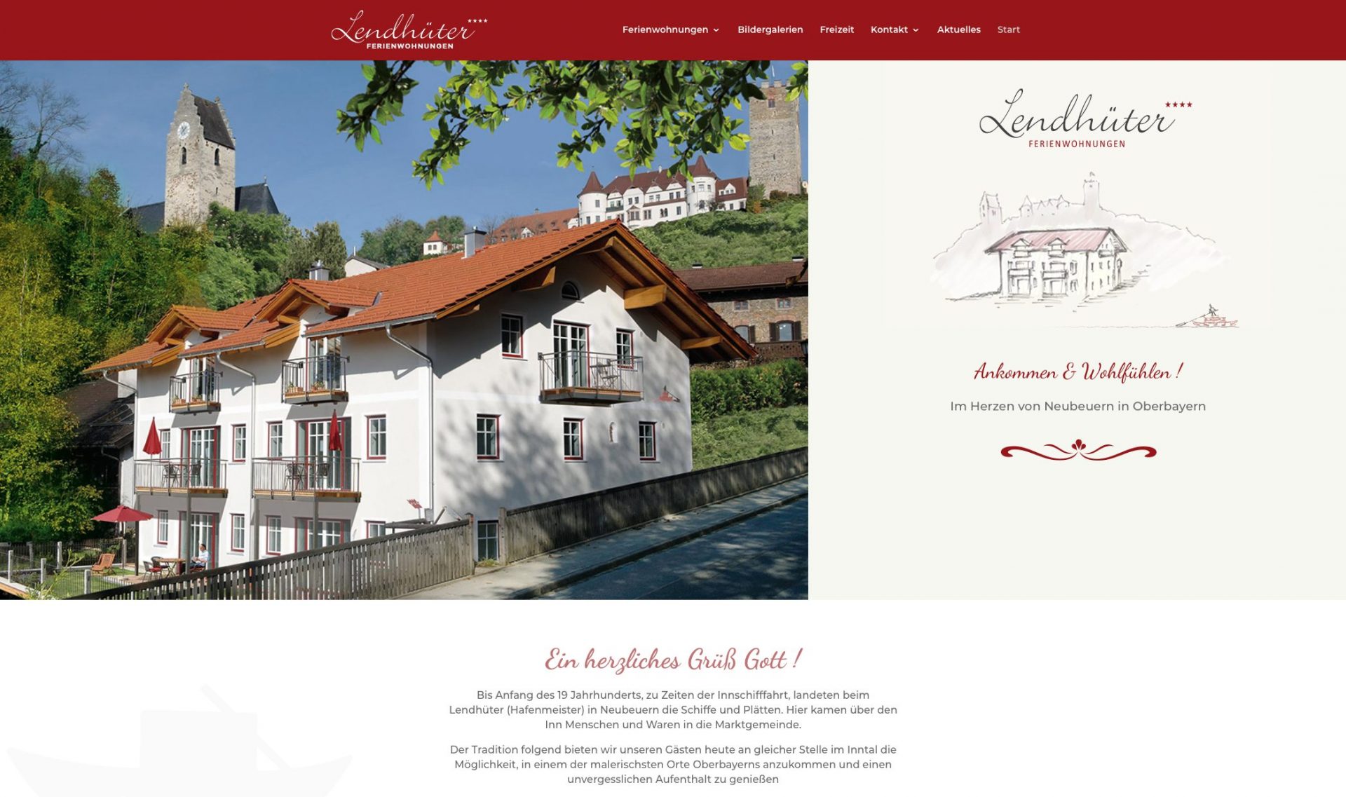 WordPress-Website Lendhüter Ferienwohnungen – Webdesign von ROWE IT-Solutions